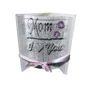 Book Folding Art "Mom I Love You"